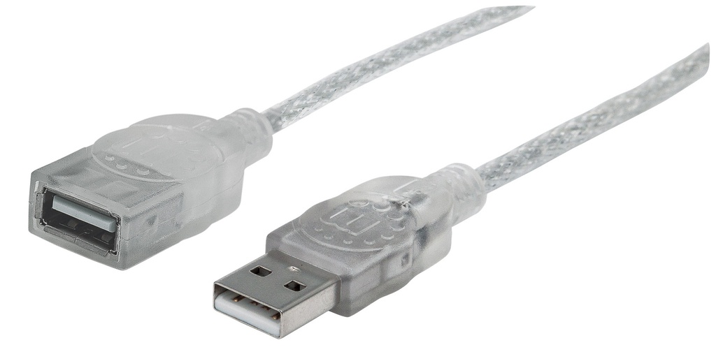 6ft Translucent Silver A Male - A Female USB Extension Cable